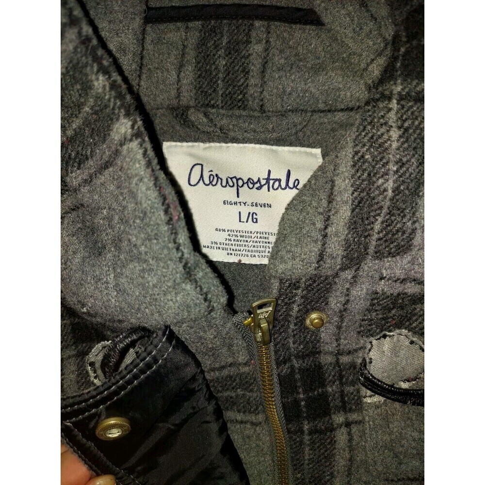 AEROPOSTALE Eighty Seven Women's Size L Gray/Black Jacket Hooded Coat - Picture 7 of 8